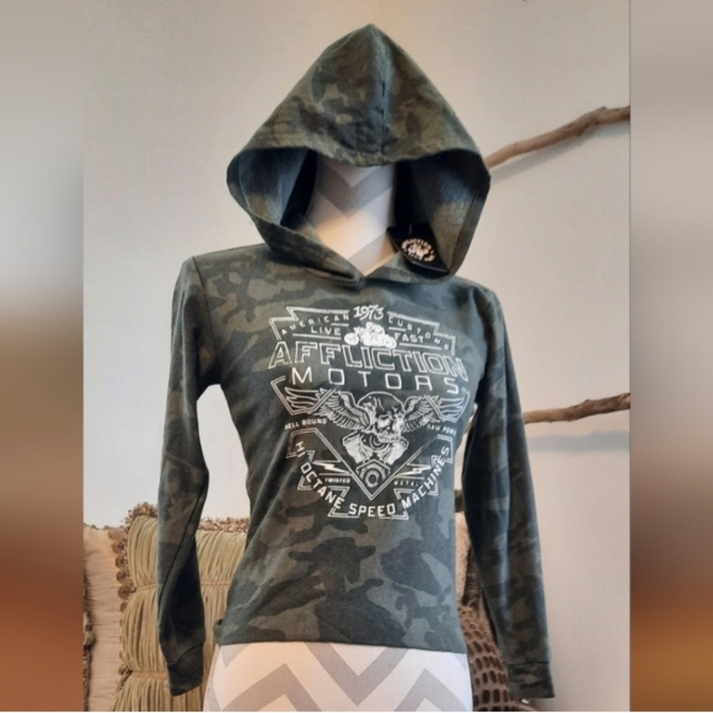 NWT Affliction Alchemist L/S Camo Hoodie